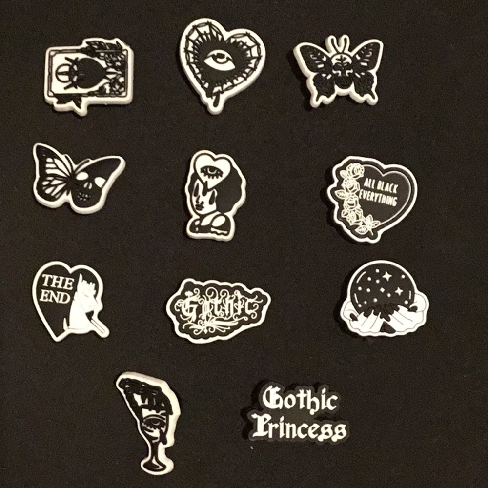 71. 11-pc Goth Punk Shoe Charms